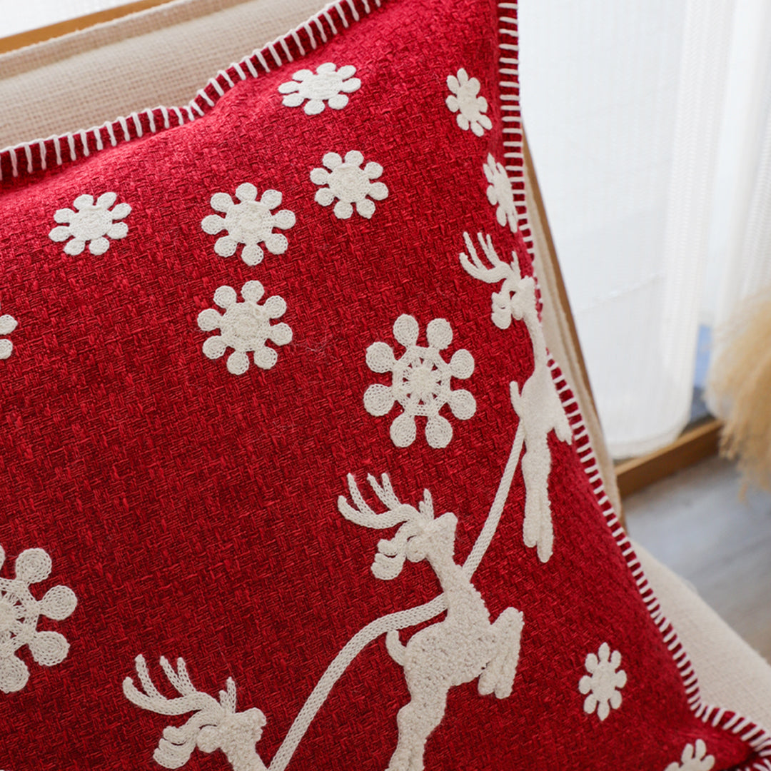 SOGA 2X 45cm Festive Reindeer & Snowflake Christmas Pillowcase