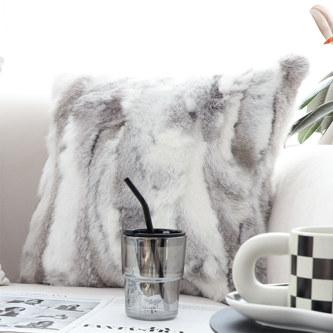 SOGA 45cm  Premium White Faux Fur Pillowcase