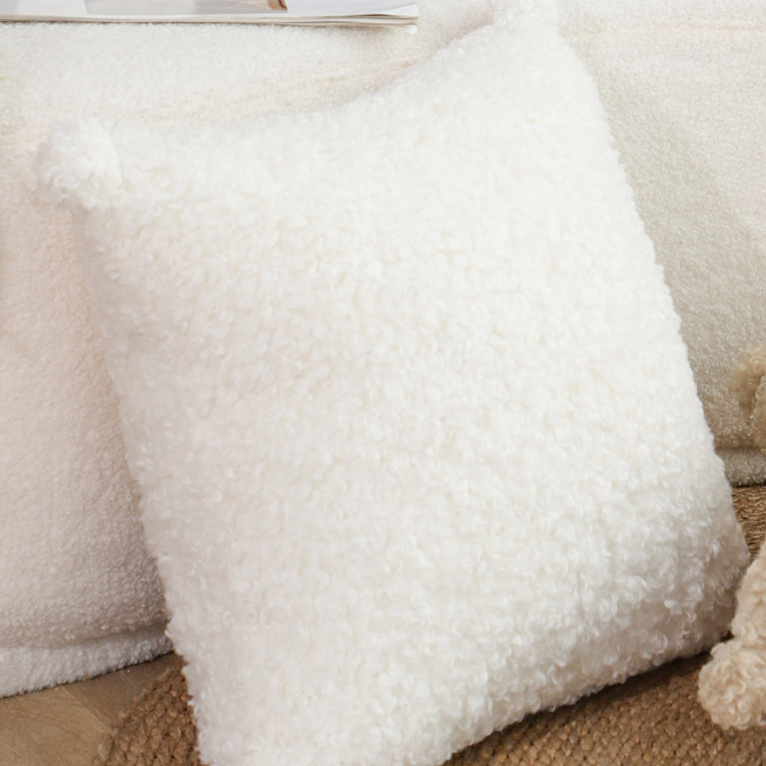 SOGA 2X 45cm Pure White Bouclé Bliss Pillowcase