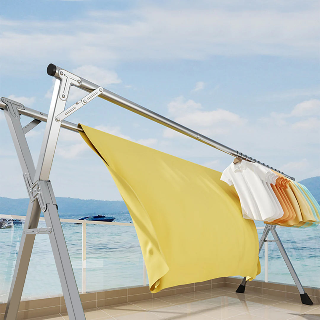 SOGA 2X 2m Portable Standing Clothes Drying Rack Foldable Space-Saving Laundry Holder Indoor Outdoor