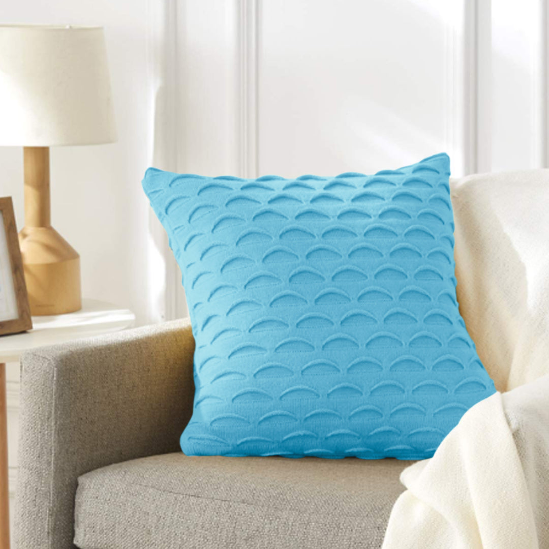 SOGA 45cm Scalloped Wave Pillowcase (Soft Mint)