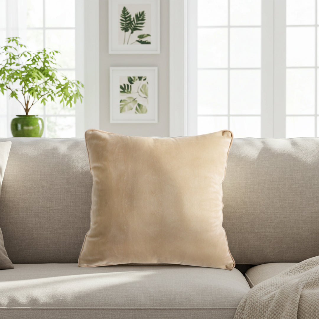 SOGA 45cm Velvet Pillowcase (Champagne Beige)