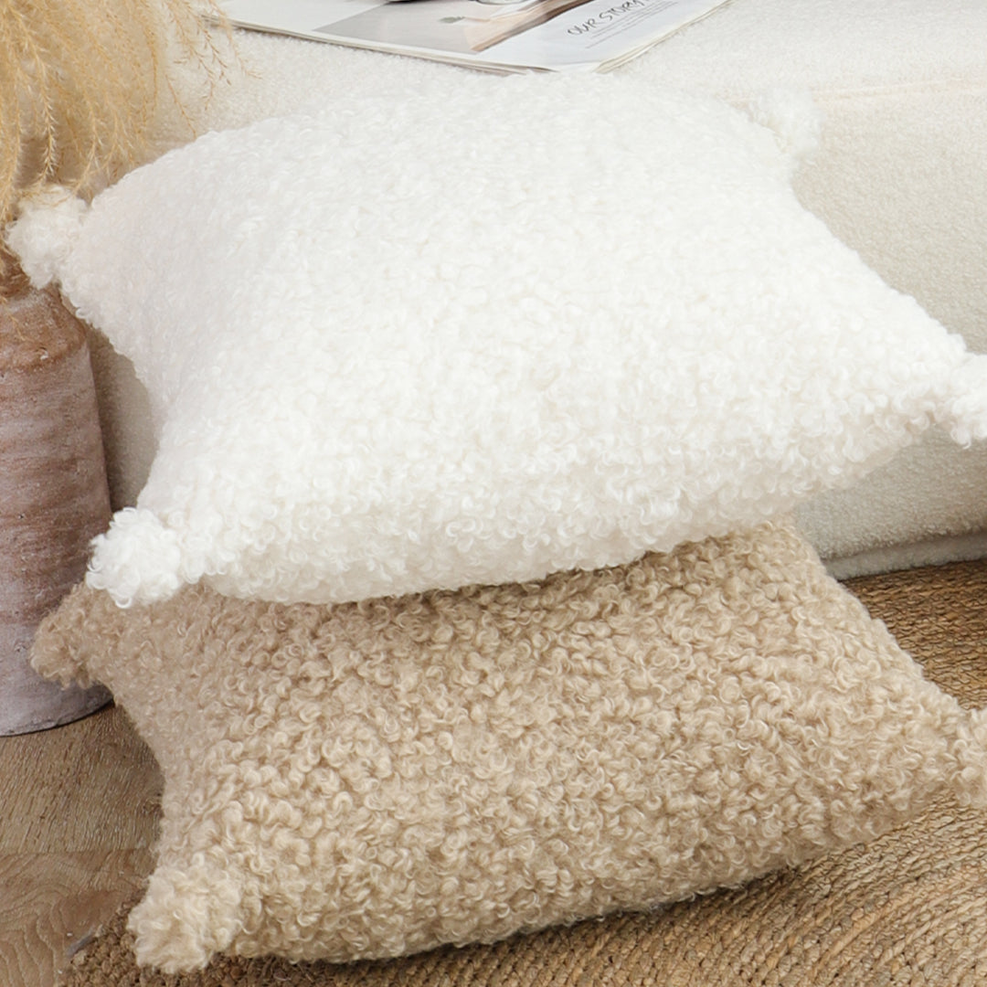 SOGA 2X 45cm Pure White Bouclé Bliss Pillowcase