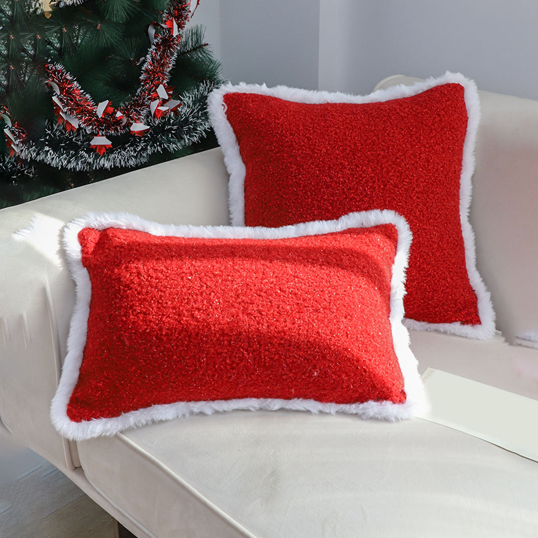 SOGA 30x50cm Luxe Burgundy Textured Lumbar Pillow Cover