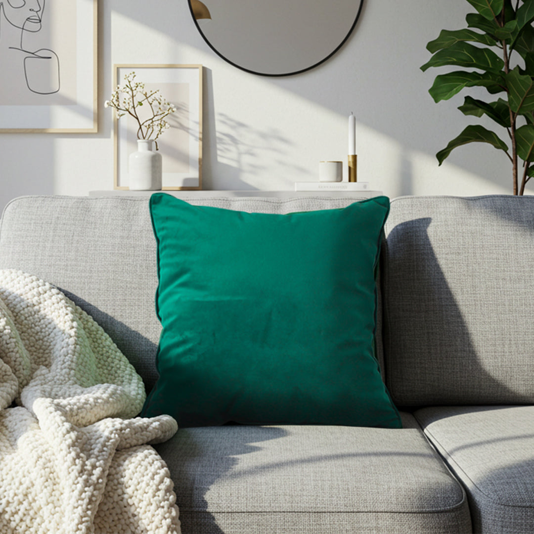 SOGA 45cm Velvet Pillowcase (Emerald Green)