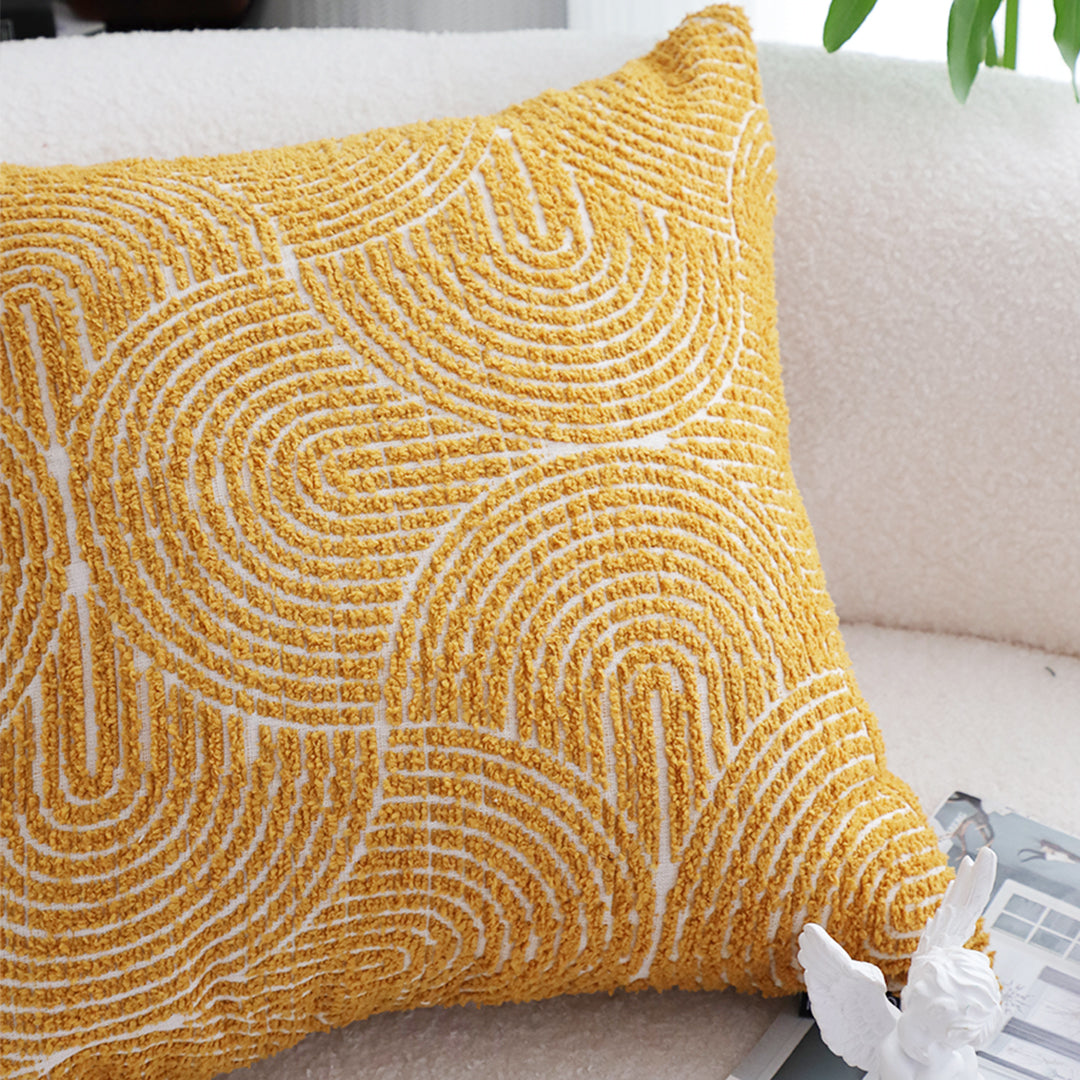 SOGA 2X 45cm Mustard Yellow Geometric Pillowcase