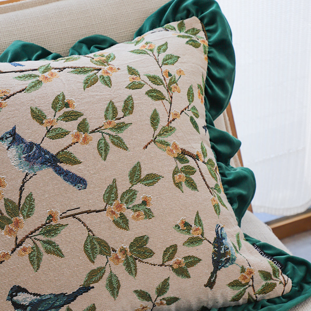 SOGA 2X 45cm Enchanting Emerald & Avian Oasis Pillowcase