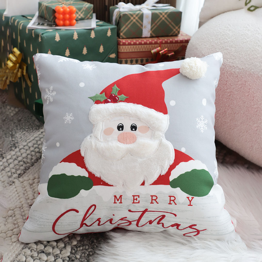 SOGA 45cm Merry Christmas Typography Pillow Cover