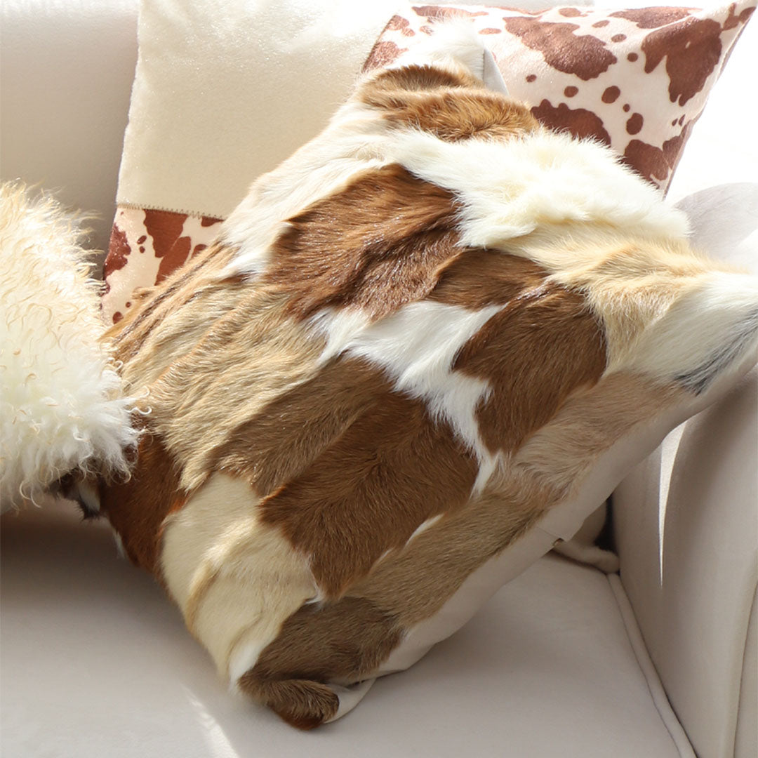 SOGA 45cm  Cowhide Patchwork Pillowcase
