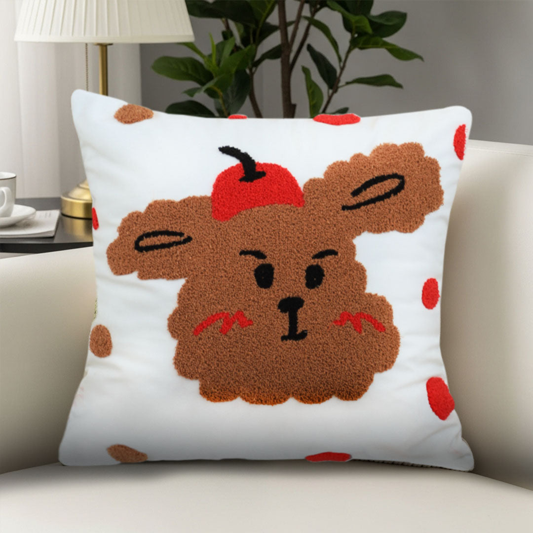 SOGA 45cm Sweet Cherry Bear Hug Decorative Pillowcase