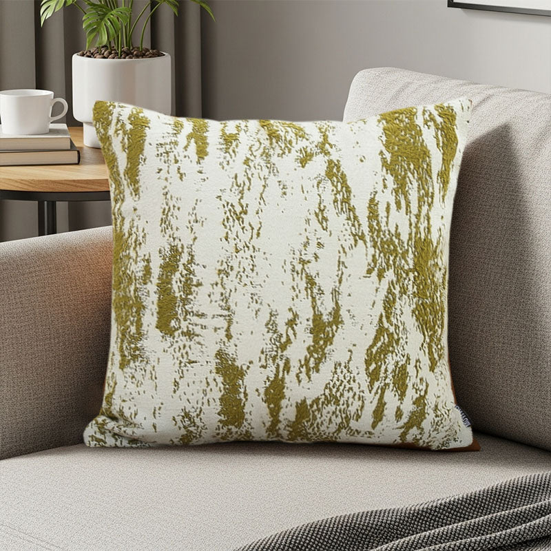 SOGA 45cm Moss-White Cascade Brushstroke Decorative Pillowcase
