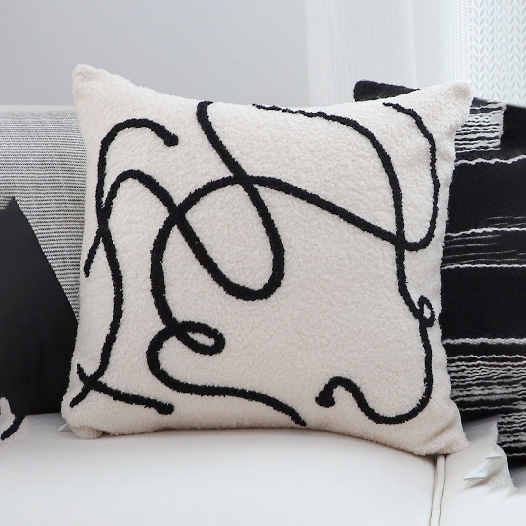 SOGA 45cm Abstract Line Art Pillow Cover