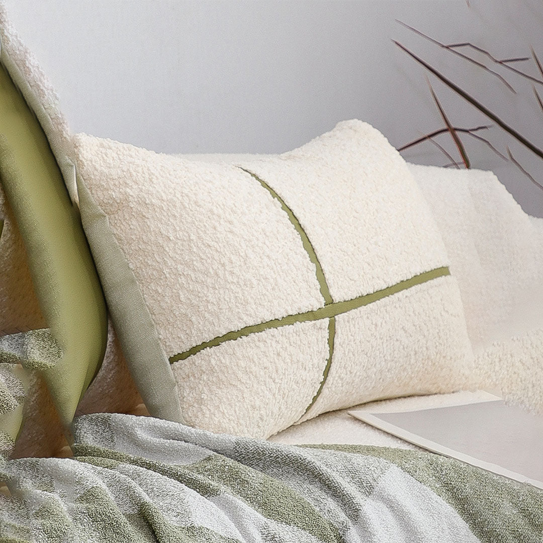 SOGA 2X 30x50cm Cozy Chic Lumbar Pillowcase with Modern Green Stripe