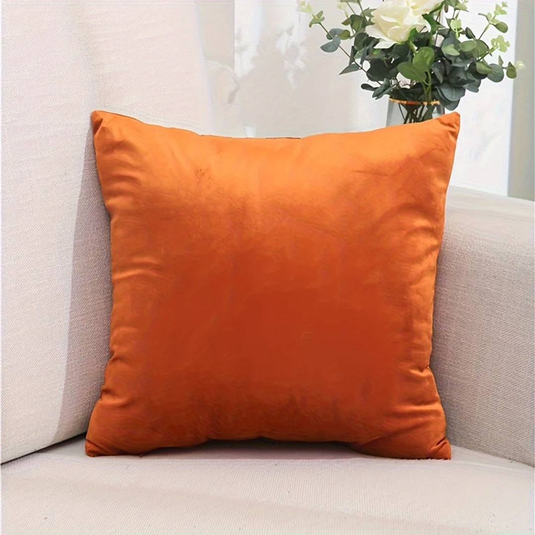 SOGA 45cm Velvet Pillowcase (Vibrant Orange)