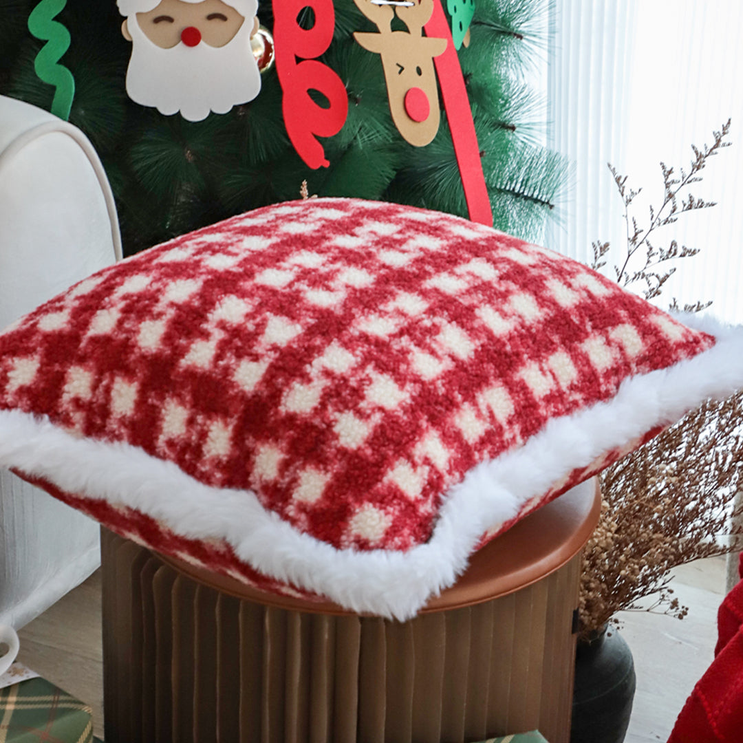 SOGA 45cm Country Plaid Throw Pillow Cover