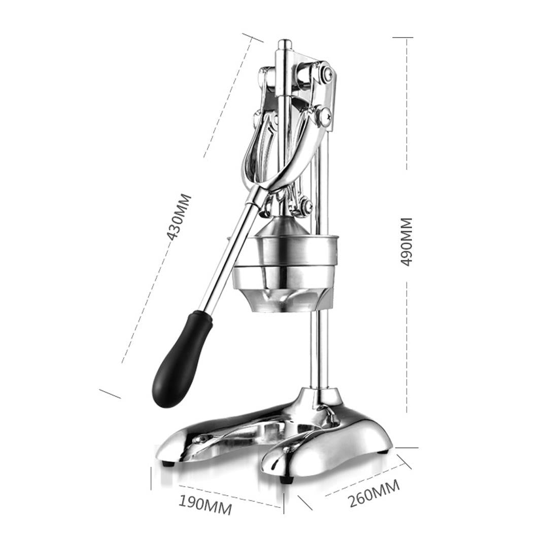 SOGA Manual Citrus Juicer – Commercial Stainless Steel Hand Press Orange Juice Extractor & Squeezer, Silver