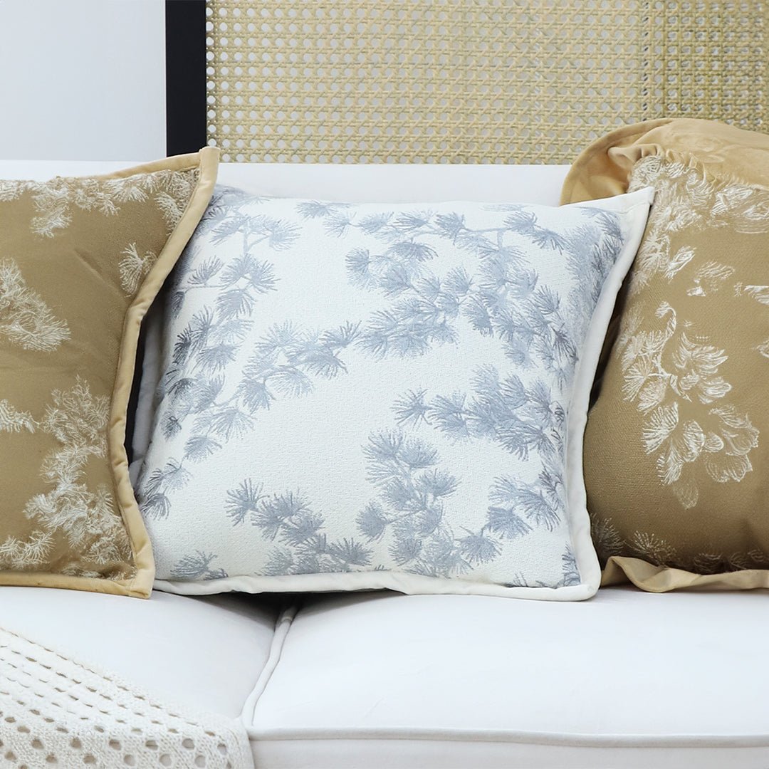 SOGA 45cm Gray Floral Pillowcase