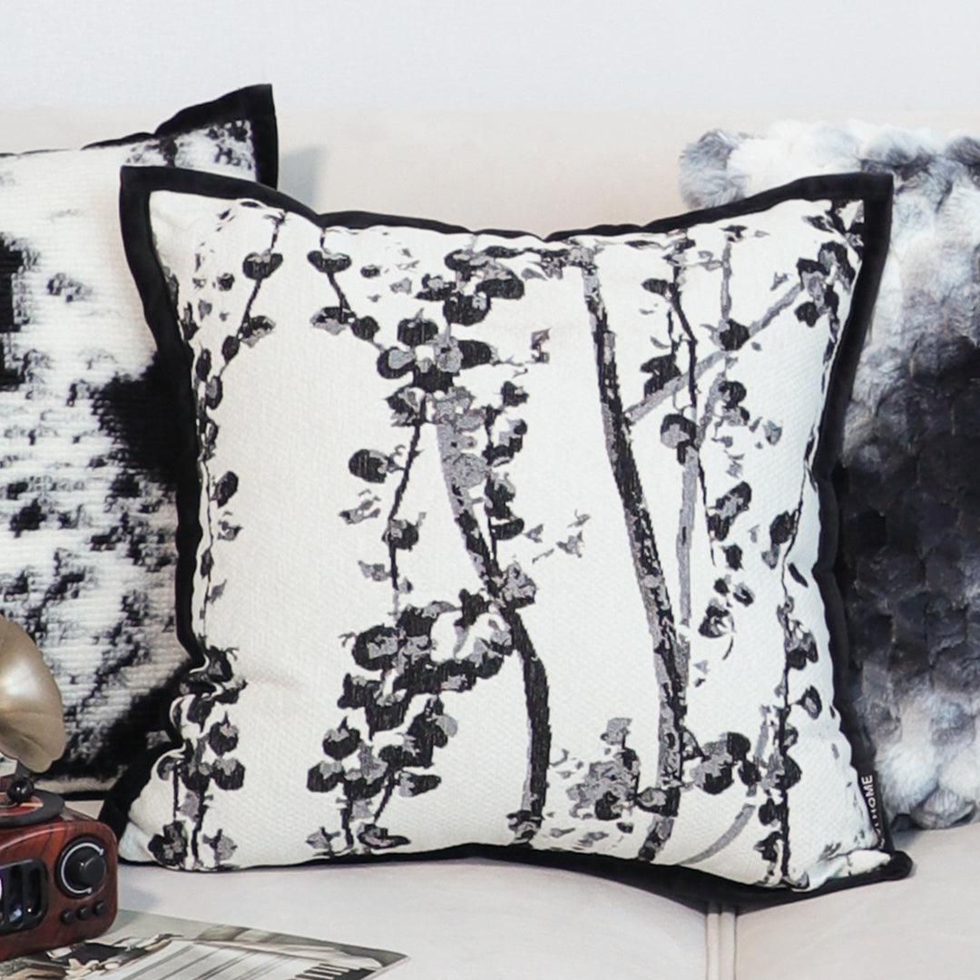 SOGA 2X 45cm Black & White Botanical Modern Pillowcase