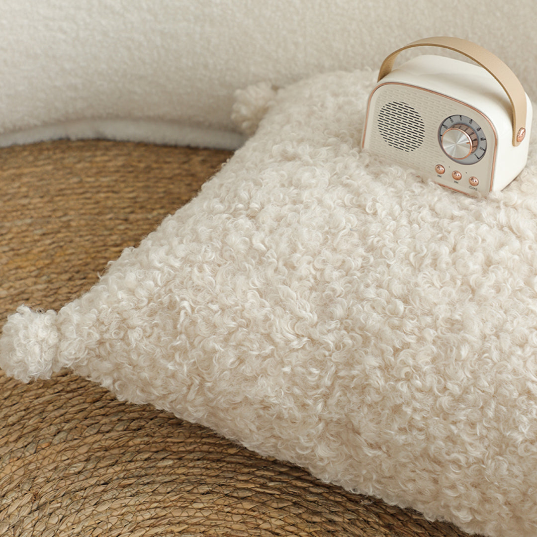 SOGA 2X 45cm Luxe Cream Bouclé Pillowcase