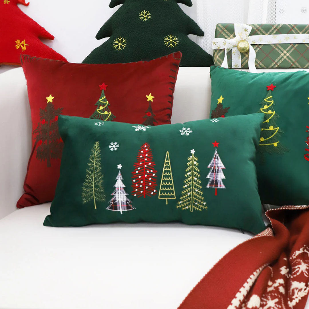 SOGA 30x50cm Christmas Tree Pillowcase (Green)