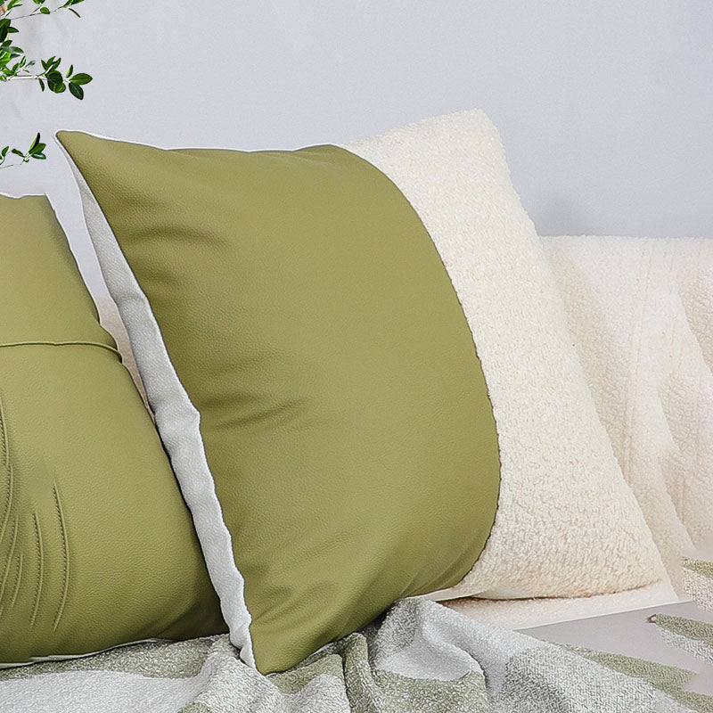 SOGA 2X 45cm Modern Two-Tone Green & Cream Pillowcase