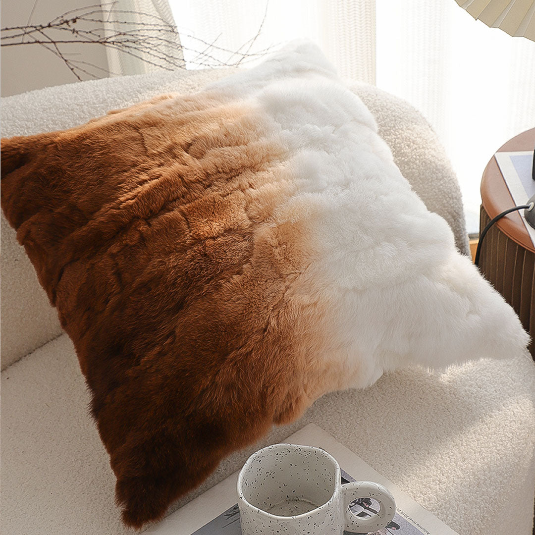 SOGA 45cm Luxury Gradient Faux Fur Pillowcase