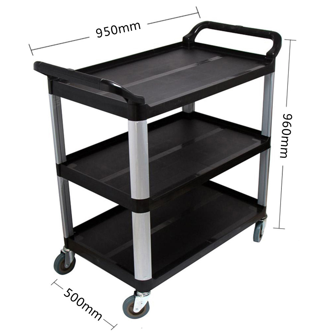 SOGA 2x 3 Tier Food Trolley Food Waste Cart Food Utility Mechanic Kitchen Large