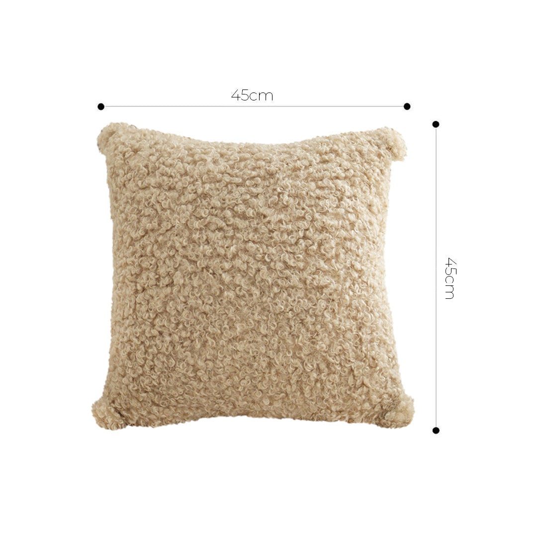 SOGA 2X 45cm Warm Beige Bouclé Comfort Pillowcase