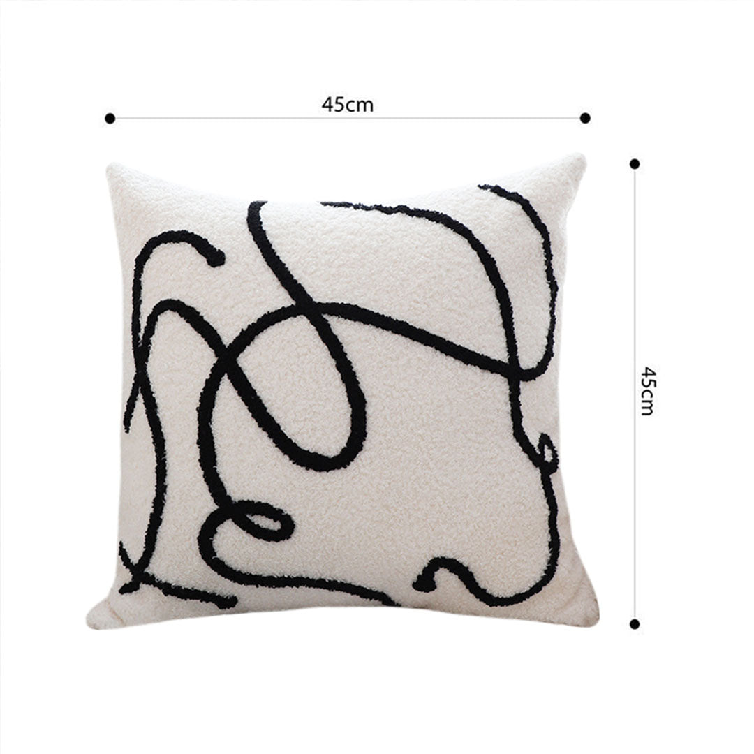 SOGA 45cm Abstract Line Art Pillow Cover