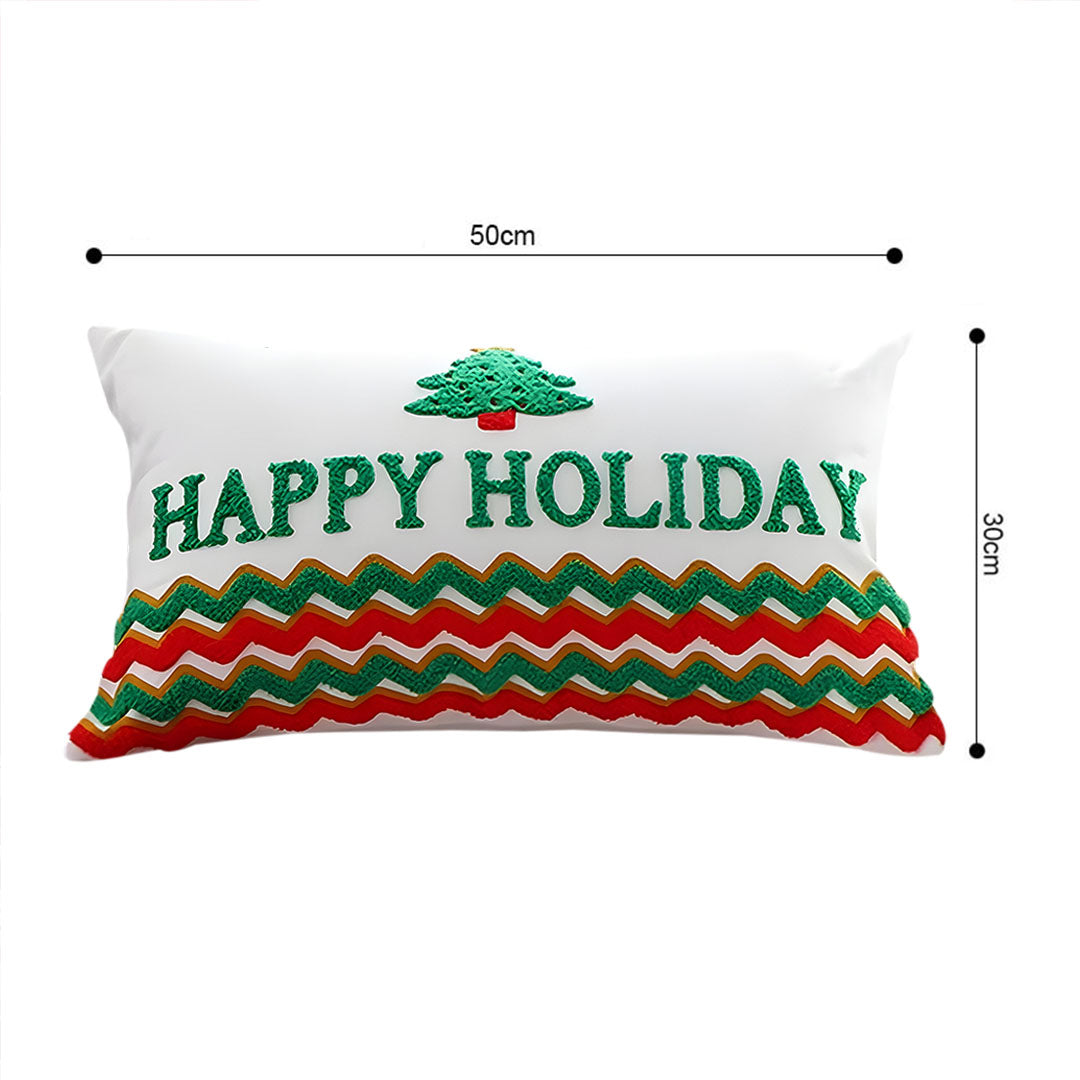 SOGA 40x60cm Cheerful "Happy Holidays" Tree Pillowcase