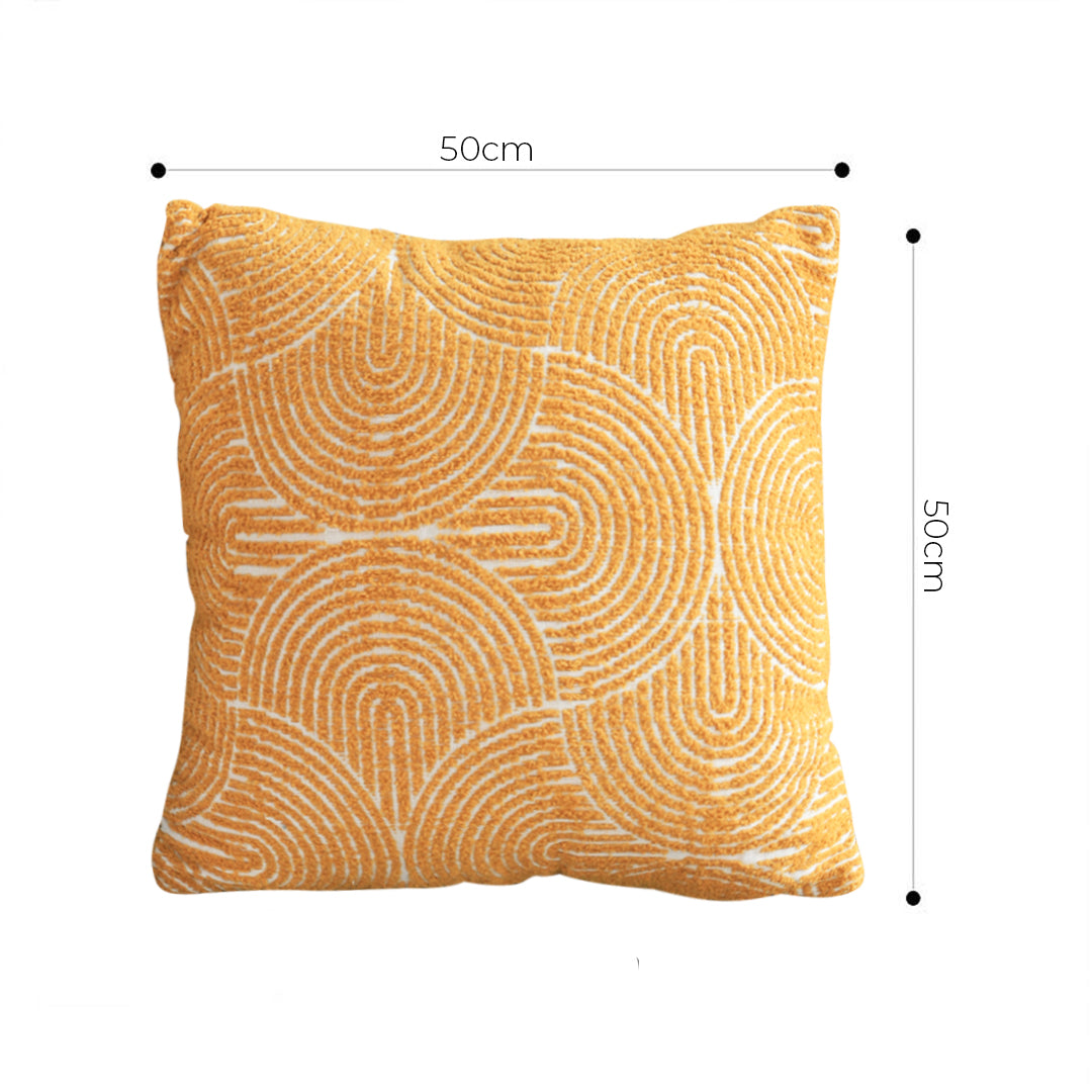 SOGA 45cm Mustard Yellow Geometric Pillowcase