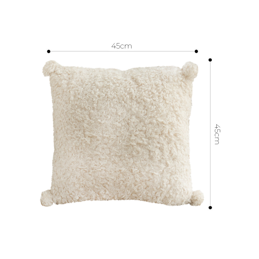 SOGA 45cm Luxe Cream Bouclé Pillowcase