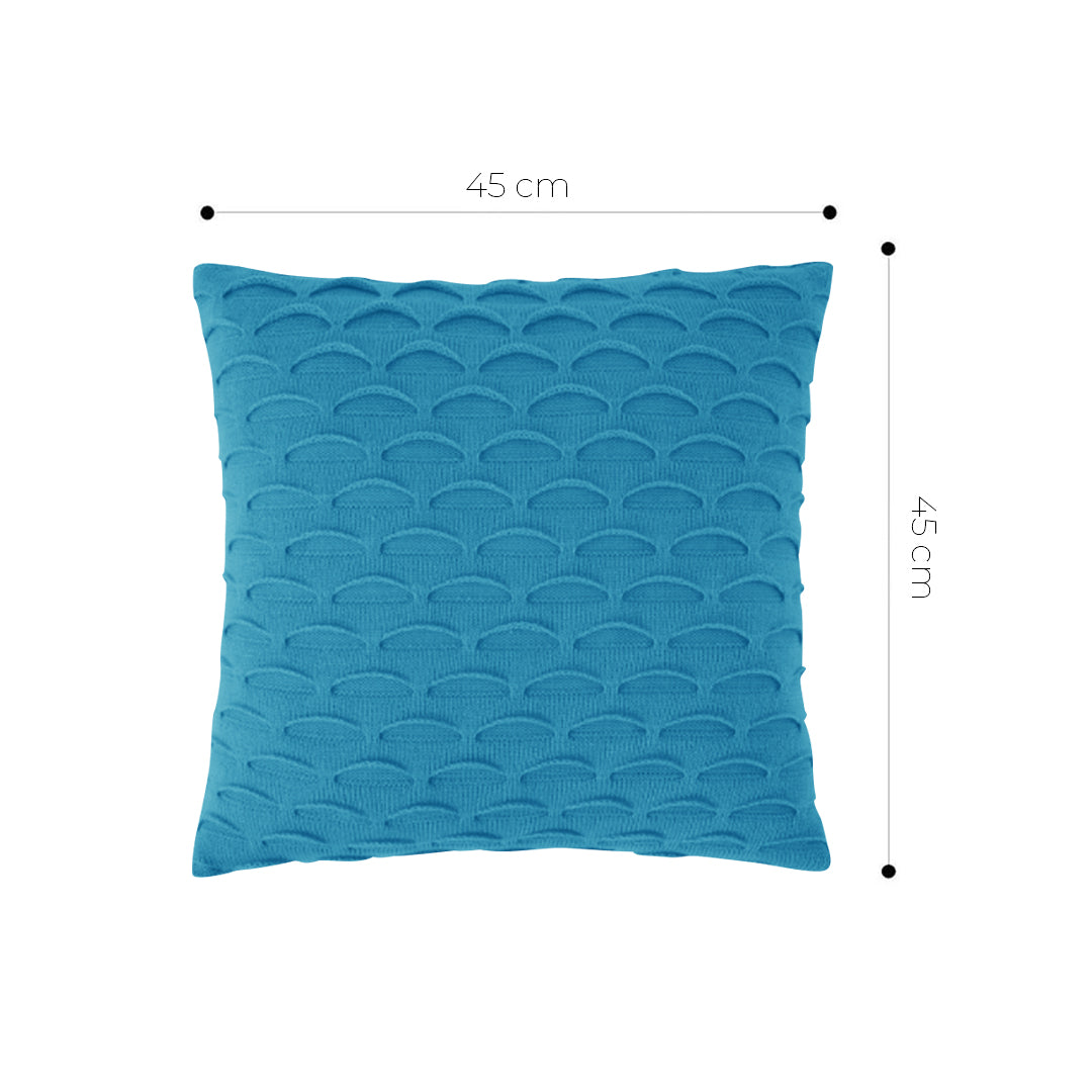 SOGA 45cm Scalloped Wave Pillowcase (Turquoise Blue)