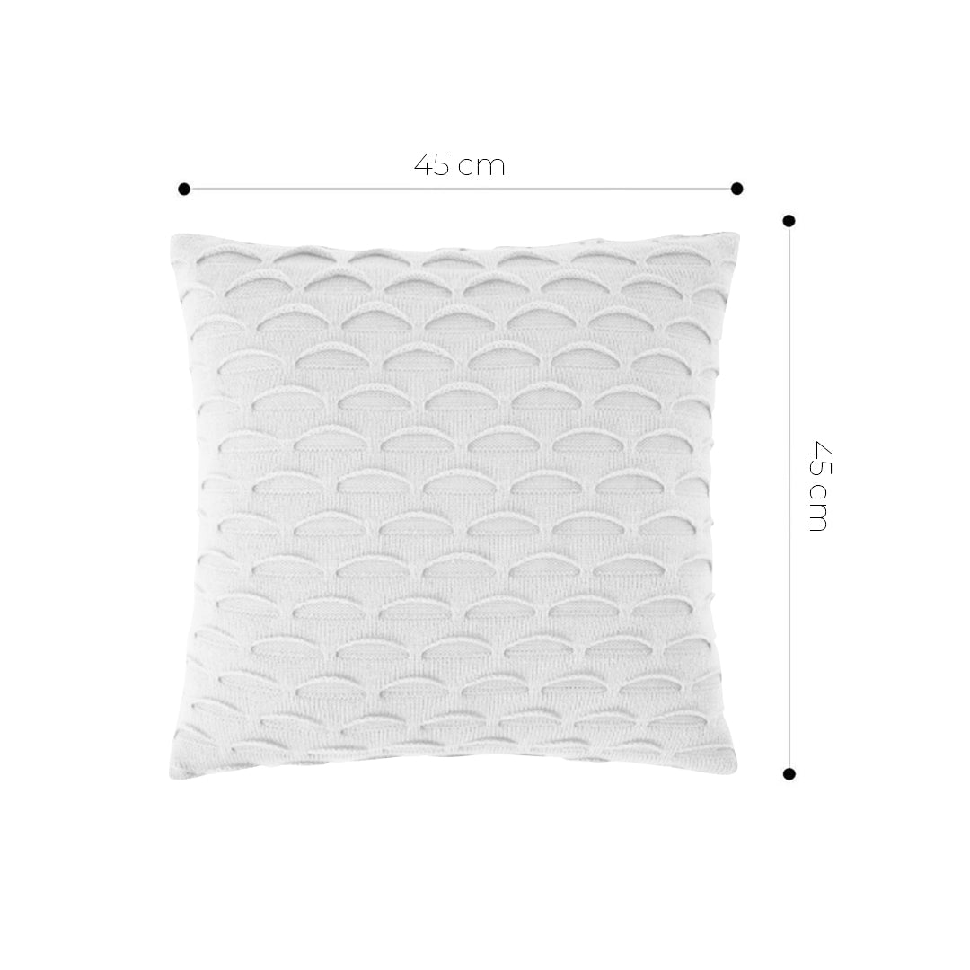 SOGA 45cm Scalloped Wave Pillowcase (Pure White)
