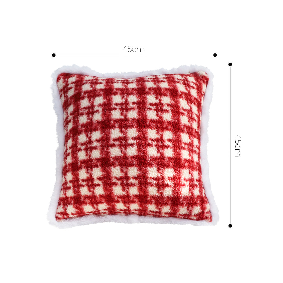 SOGA 45cm Country Plaid Throw Pillow Cover