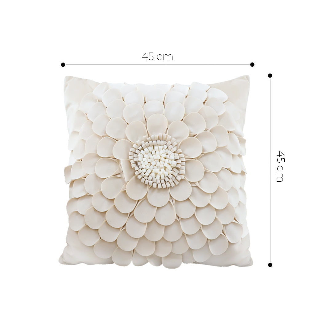 SOGA 45cm ""Luxurious Textured Flower Pillowcase