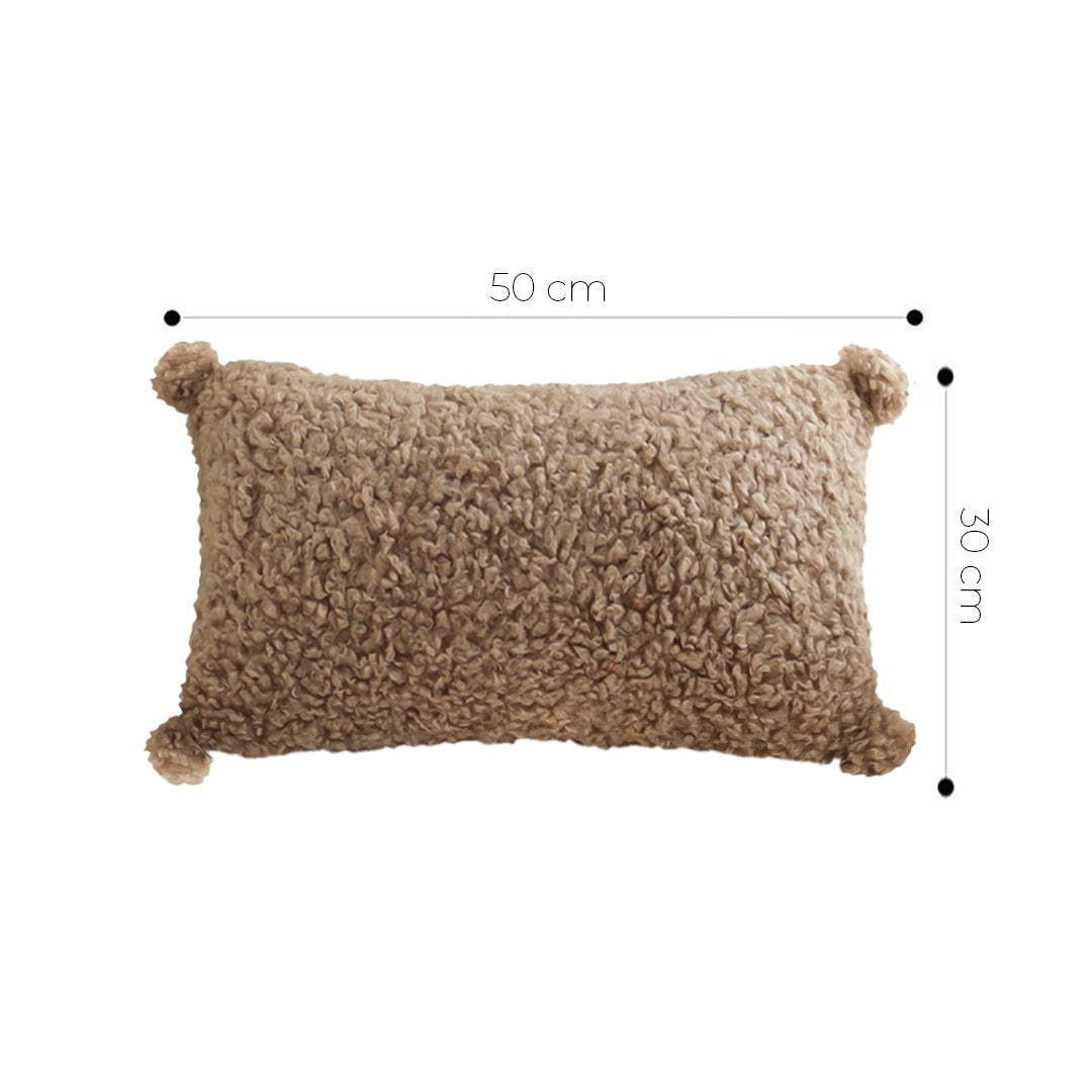 SOGA 30x50cm Sage Green Textured Lumbar Pillow with Tassels