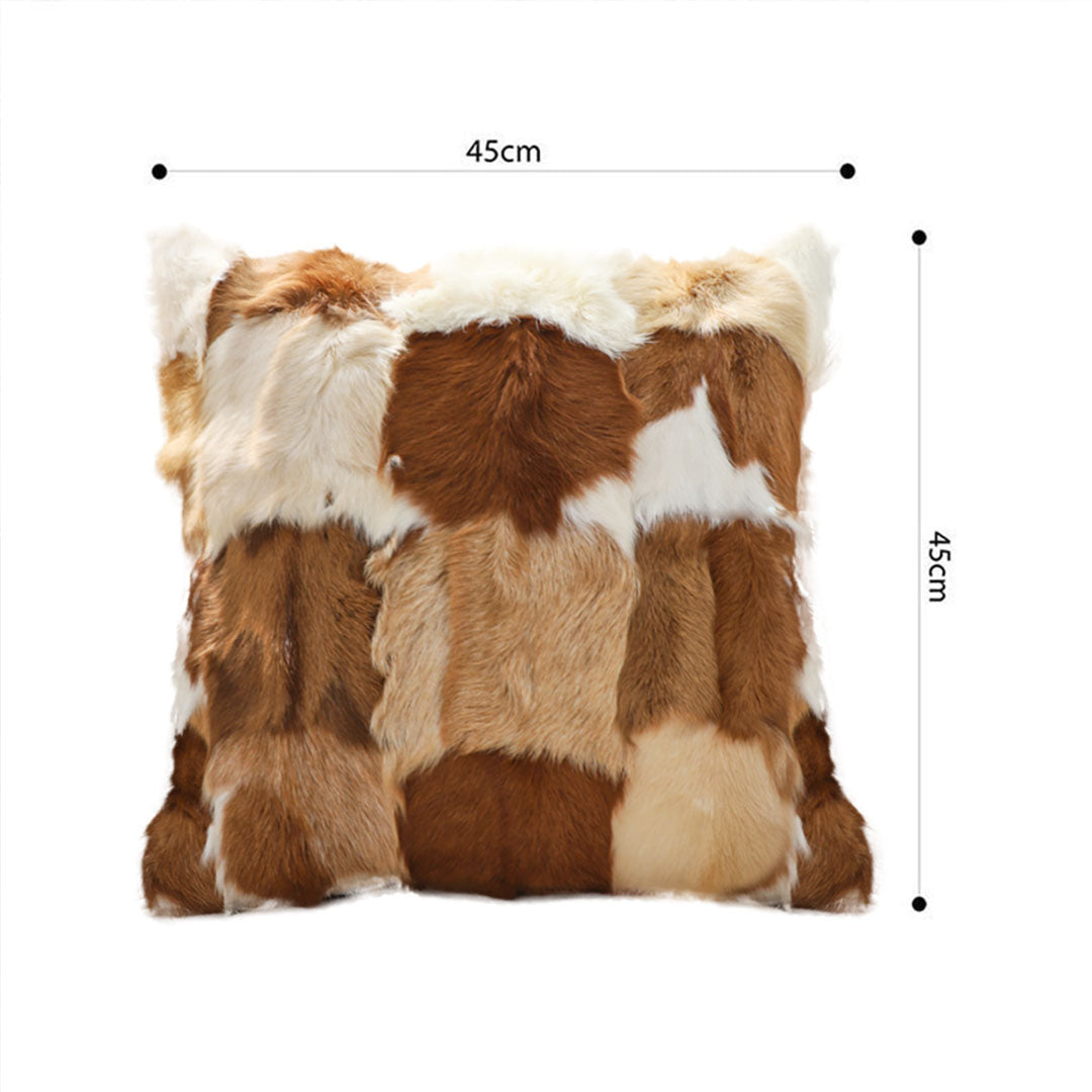 SOGA 2X 45cm Cowhide Patchwork Pillowcase