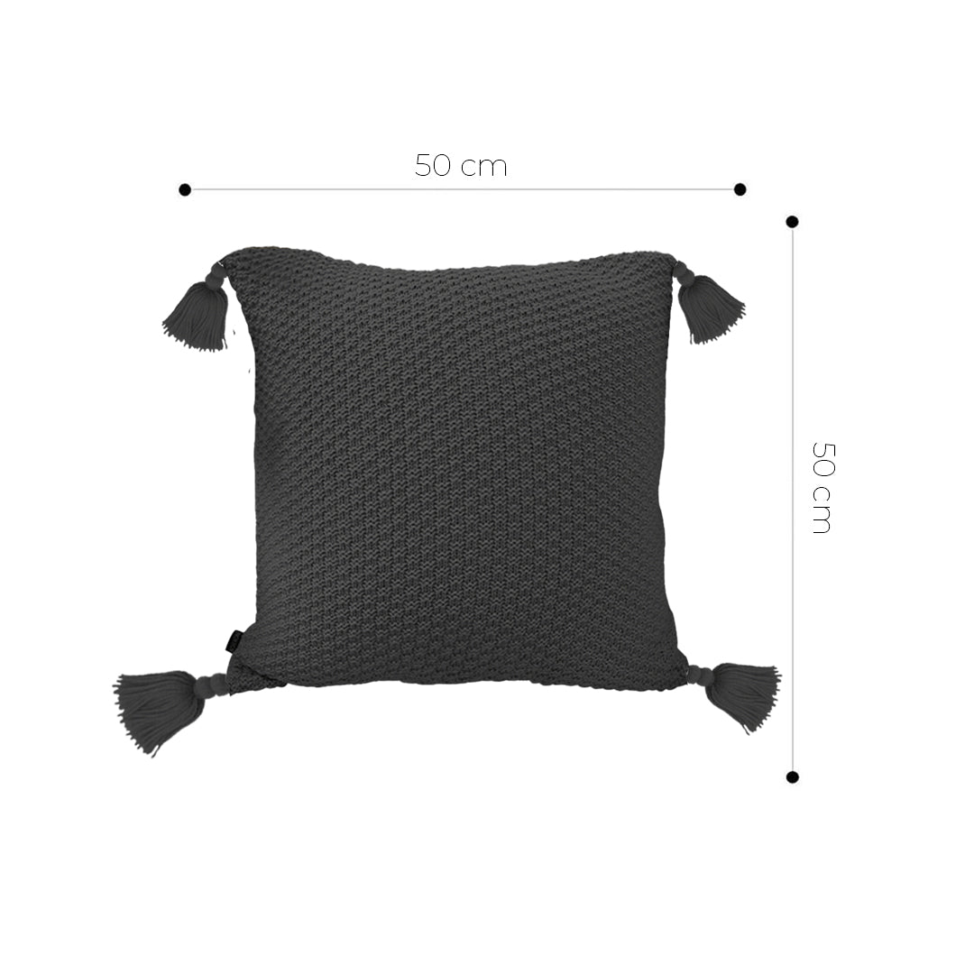 SOGA 50cm Chunky Knit Pillowcase (Charcoal Gray)