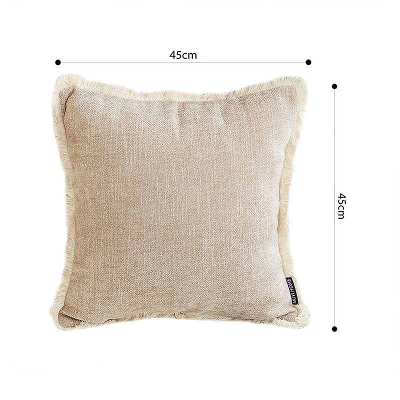 SOGA 45cm Milk Coffee Square Pillowcase – Cozy Neutral Accent