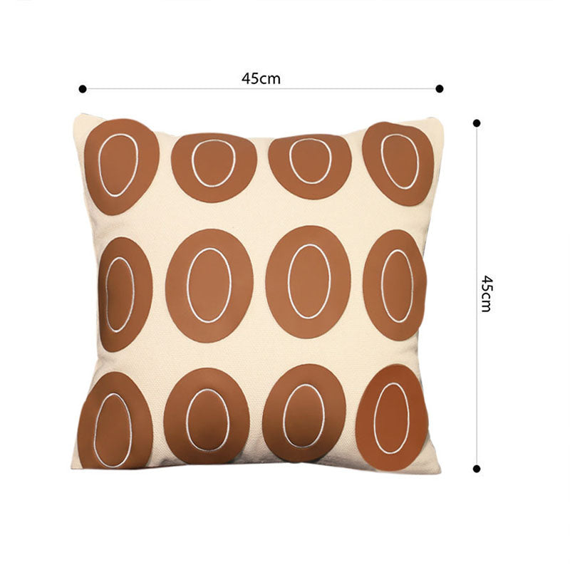 SOGA 2X 45cm Modern Cream Brown Oval Pattern Textured Pillowcase