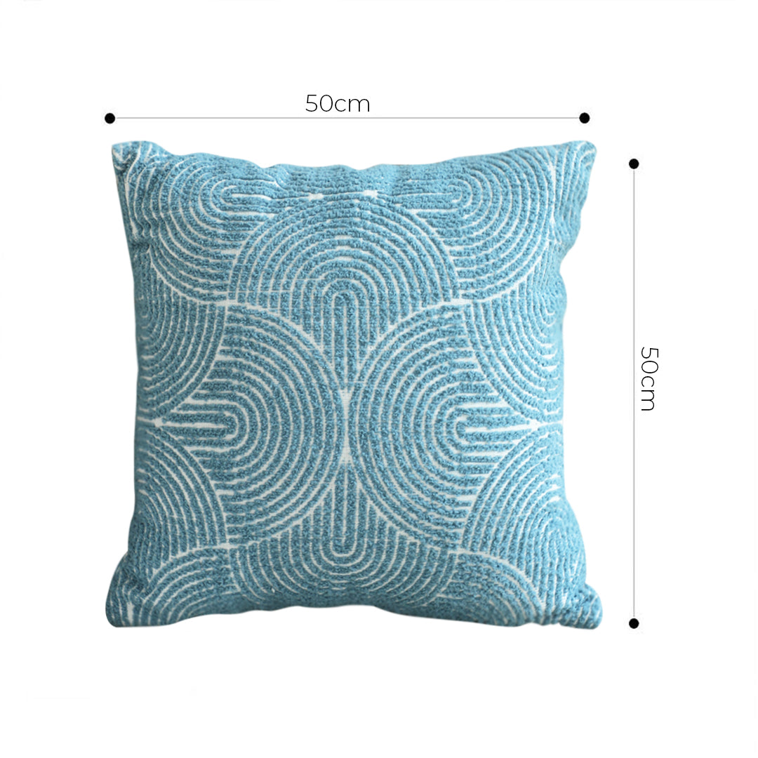 SOGA 2X 45cm Blue Throw Pillow Geometric Indoor and Outdoor Corded Pillowcase