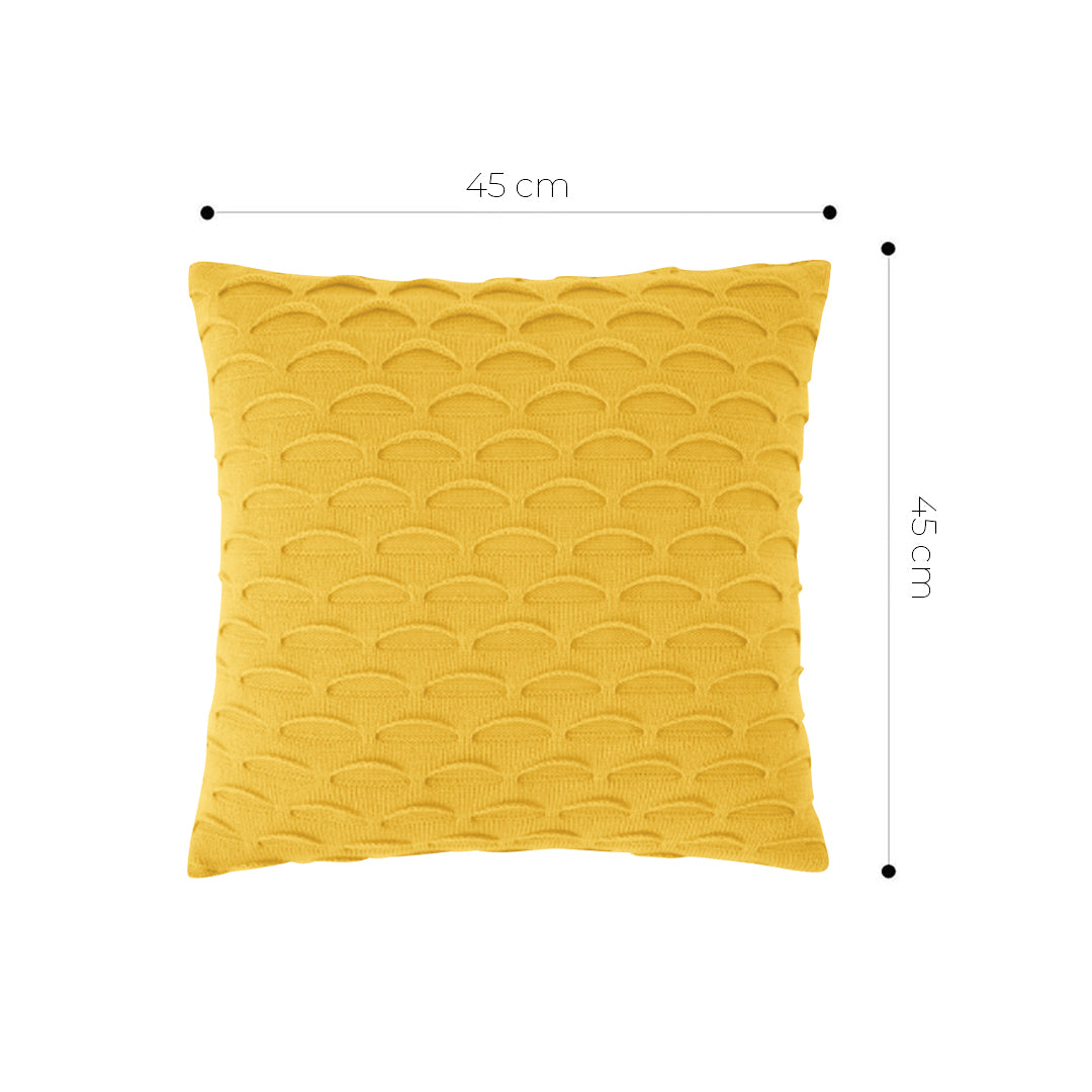 SOGA 45cm Scalloped Wave Pillowcase (Sunshine Yellow)