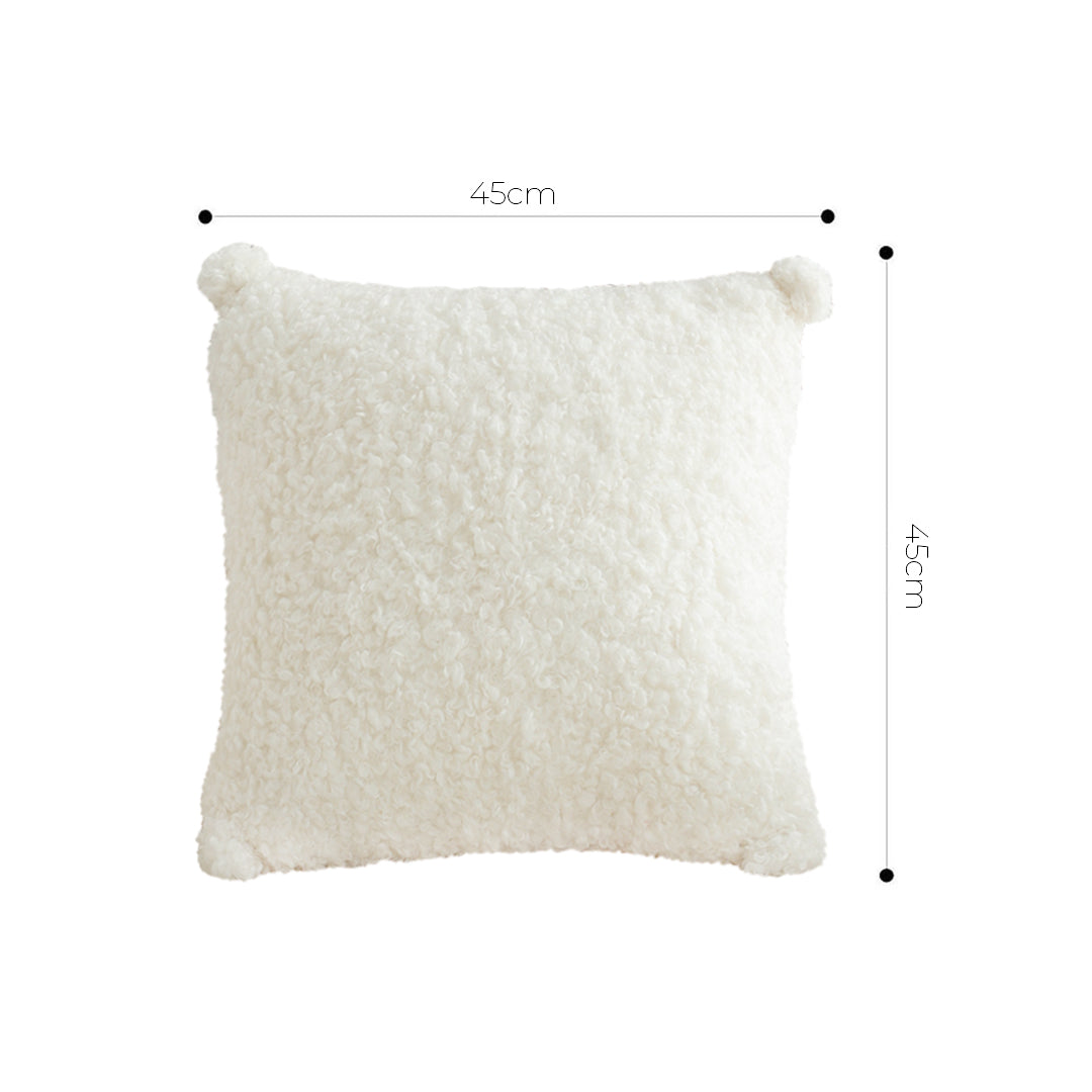 SOGA 45cm Pure White Bouclé Bliss Pillowcase