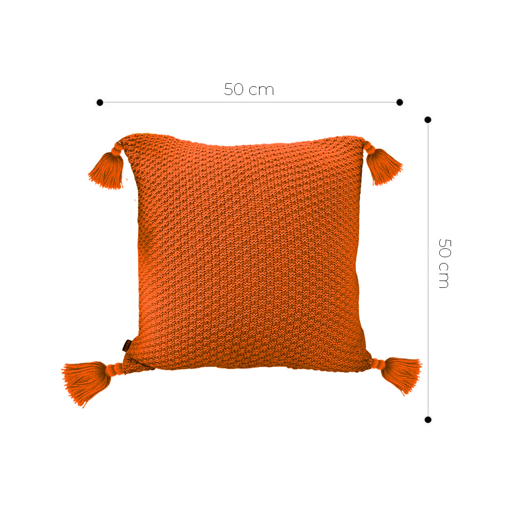 SOGA 50cm SOGA 50cm Chunky Knit Pillowcase (Coral Orange)