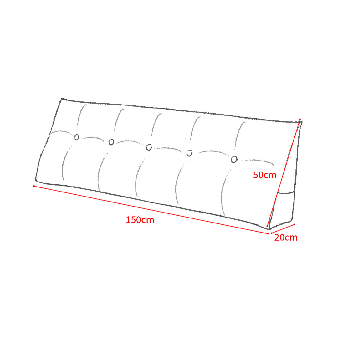 SOGA 2X 150cm Silver Triangular Wedge Bed Pillow Headboard Backrest Bedside Tatami Cushion Home Decor