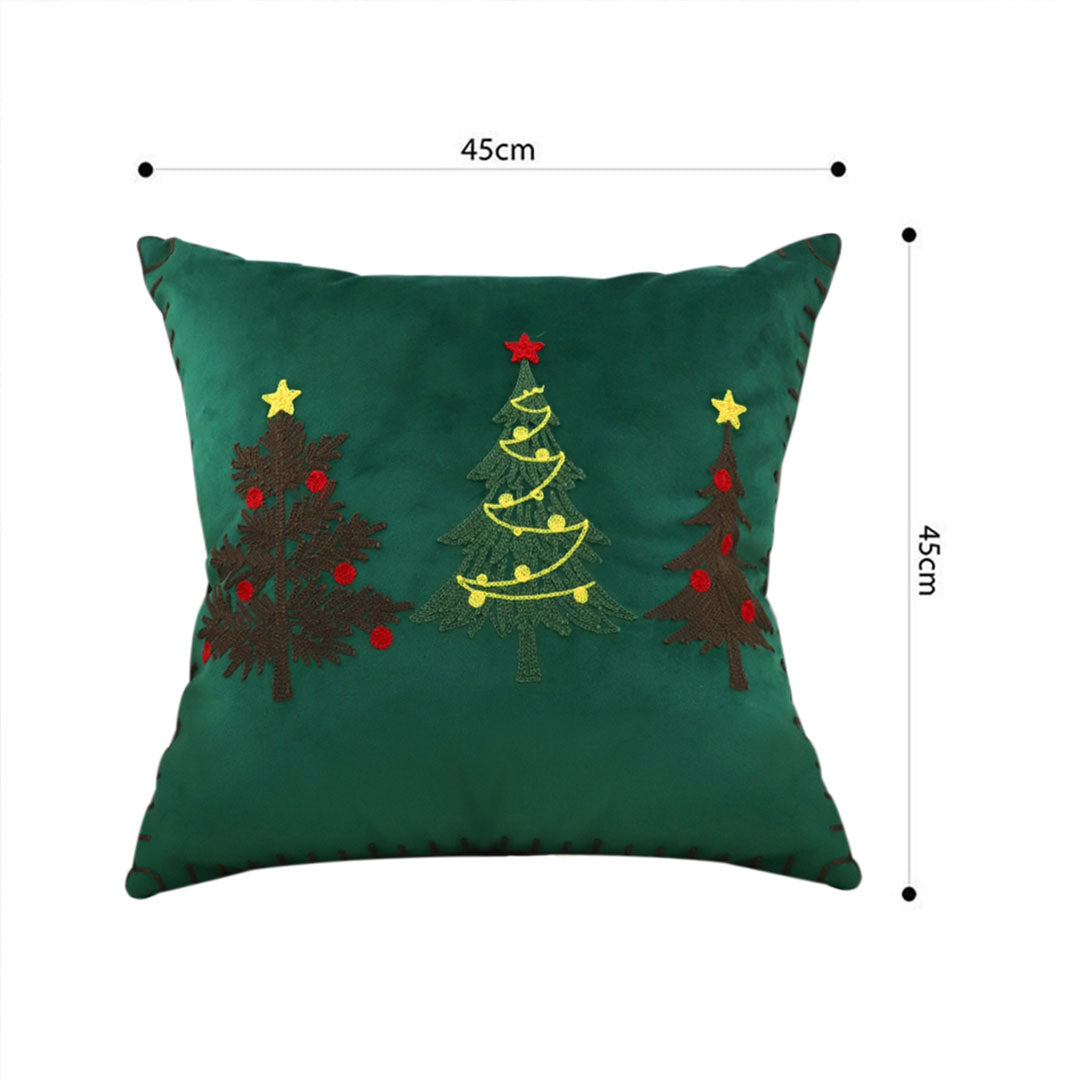 SOGA 2X 45cm Christmas Tree Trio Pillowcase (Green)