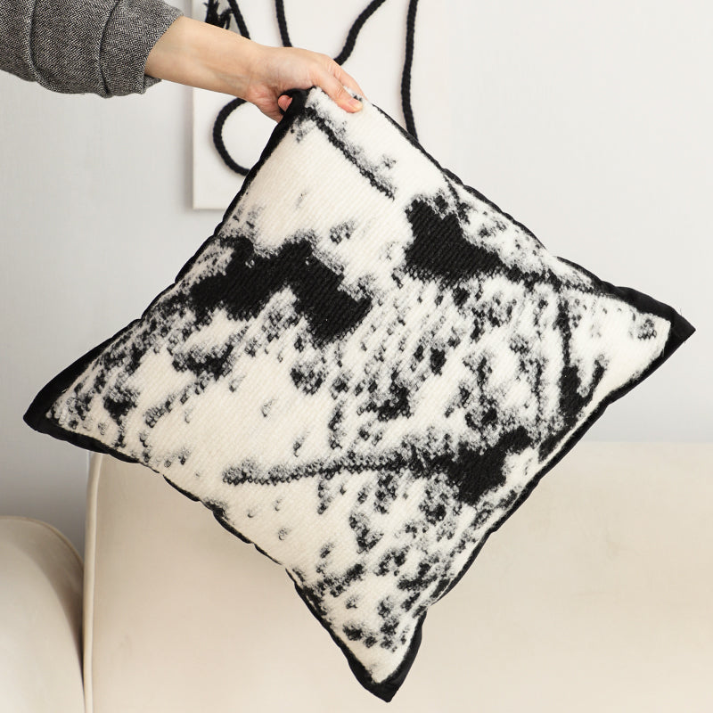 SOGA 45cm Black & White Leopard Print Square Pillowcase