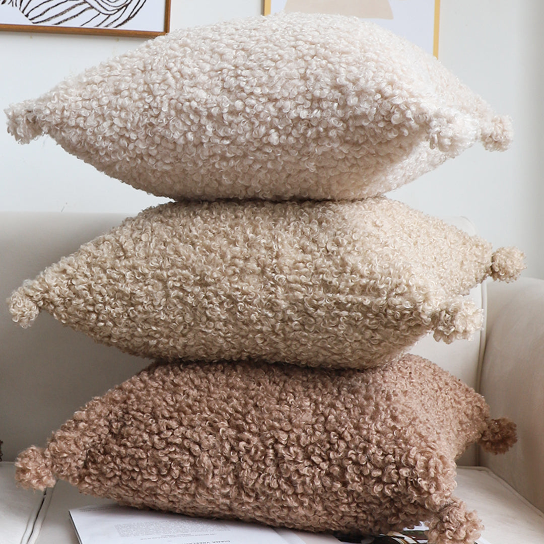SOGA 45cm Sage Green Textured Lumbar Pillow with Tassels