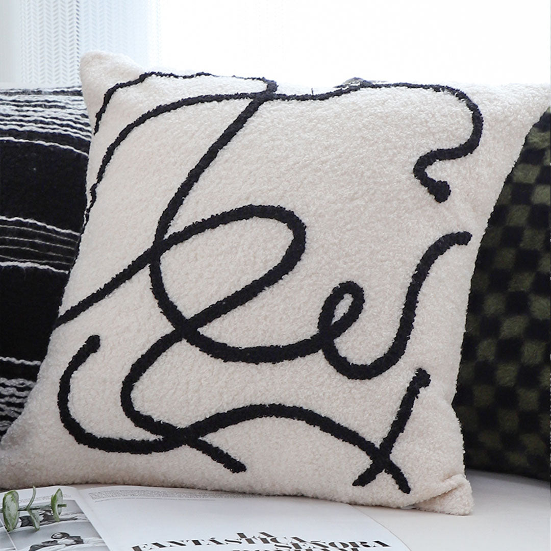 SOGA 45cm Abstract Line Art Pillow Cover